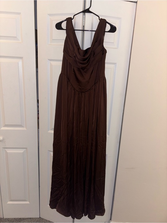 Azazie Dresses & Skirts - Azazie Novi Stretch Satin Ganache Cowl Neck Maxi Gown